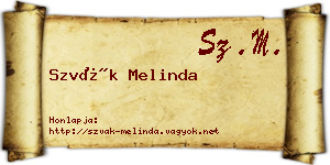 Szvák Melinda névjegykártya