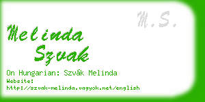 melinda szvak business card